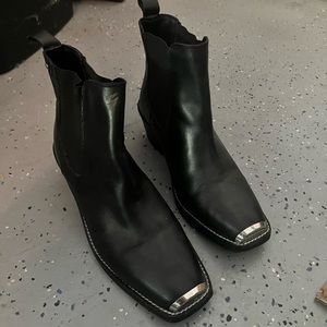 Black Leather Booties (8.5)